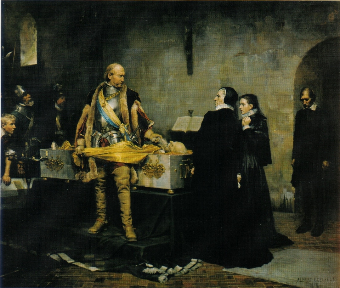 Hertig Karl skymfande Klaus Flemings lik, målning av Albert Edelfelt från 1878.