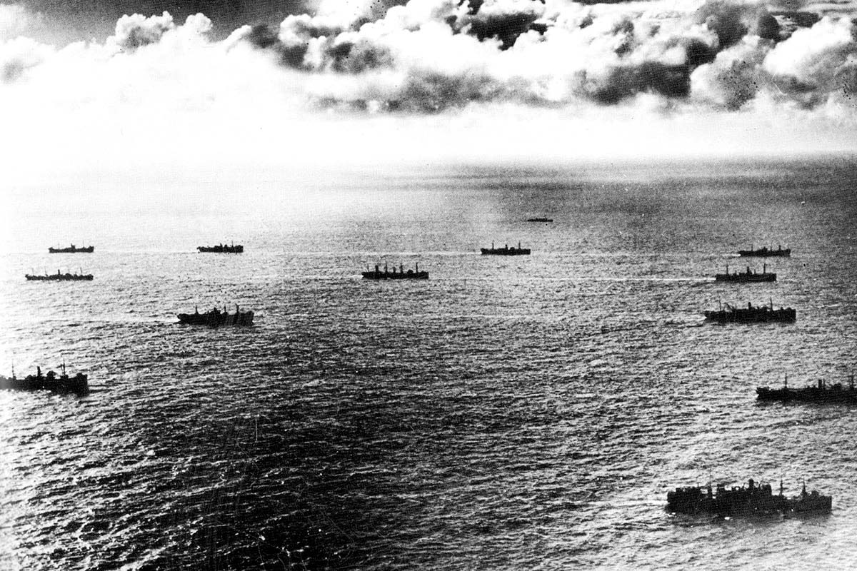 Konvoj på Atlanten under andra världskriget